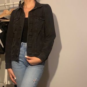 H&M Fitted Black Denim Jacket mint condition!!